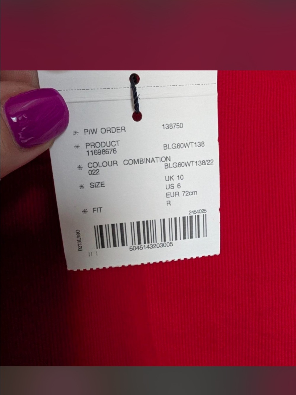 NWT Burberry Golf Red Fine Corduroy Ankle Trousers Nova Check Trim Size US 6 - Picture 5 of 8